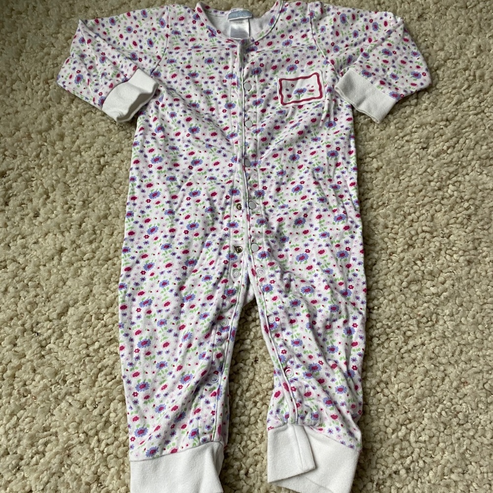 Floral Baby Girl Long Sleeve Onesie